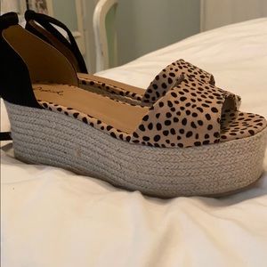Leopard print wedges